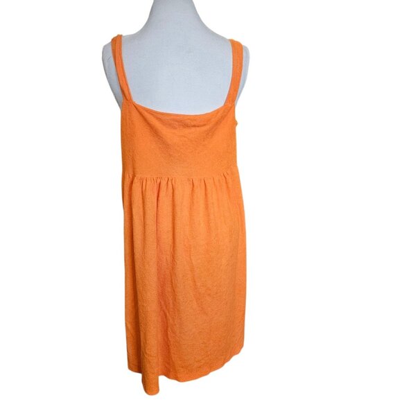 VTG 70s‎ Orange Thin Terry House Dress Robe Sz L XL Pockets 2 Pc Set Terrycloth - Picture 5 of 11